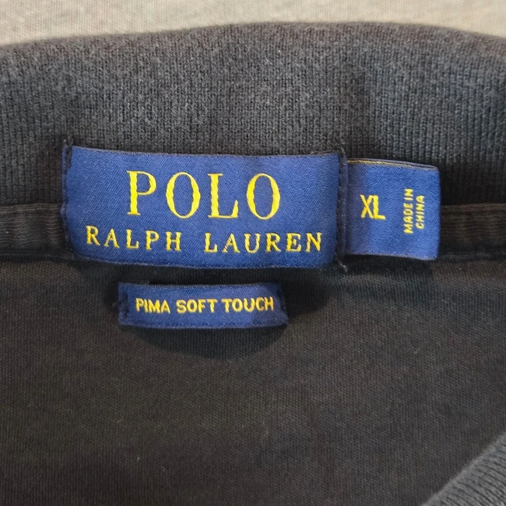 Polo Ralph Lauren Polo Shirt Mens XL Black Pima Soft Touch Short Sleeve Pony